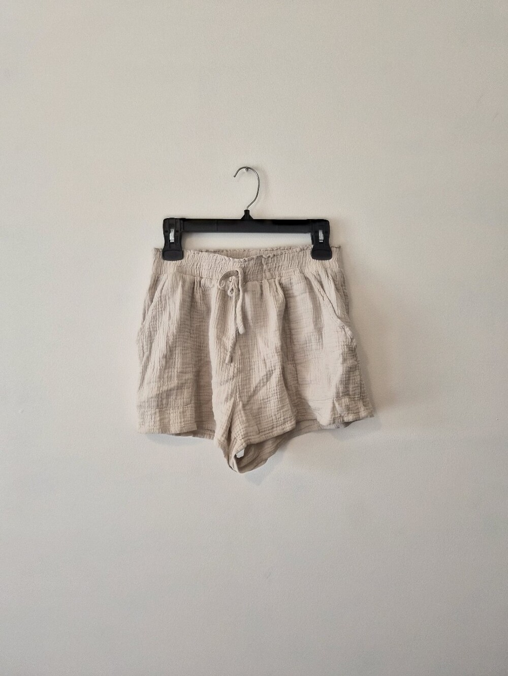 Casual Drawstring Women’s Shorts - Light Beige